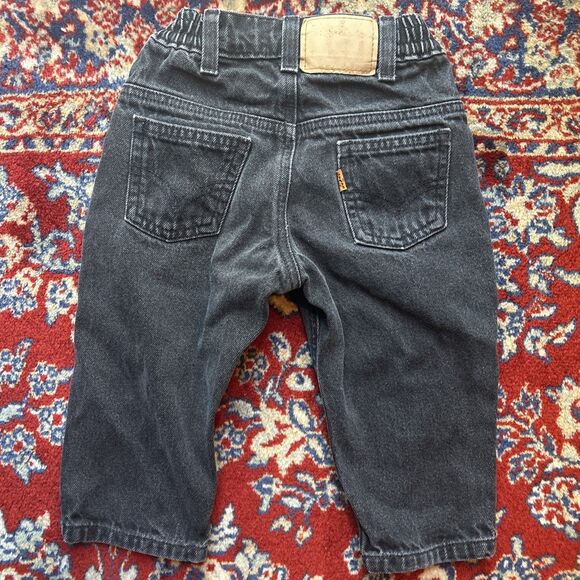 Vintage 90s Little Levis 566 Orange Tab Jeans Toddler 2T Black Faded Made USA - Picture 1 of 6